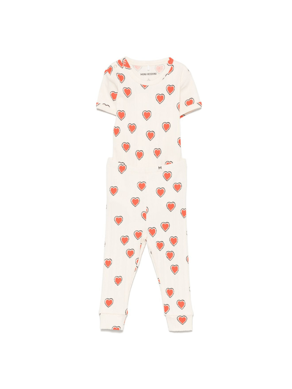 Set t-shirt e pantaloni per neonata Mini Rodini bianco con stampa grafica - Rubino Kids