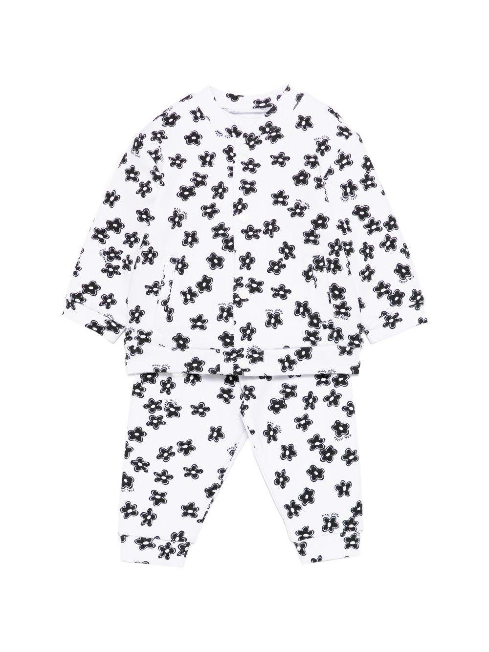 Set t-shirt e pantaloni per neonata The Marc Jacobs Kids bianco con stampa floreale - Rubino Kids