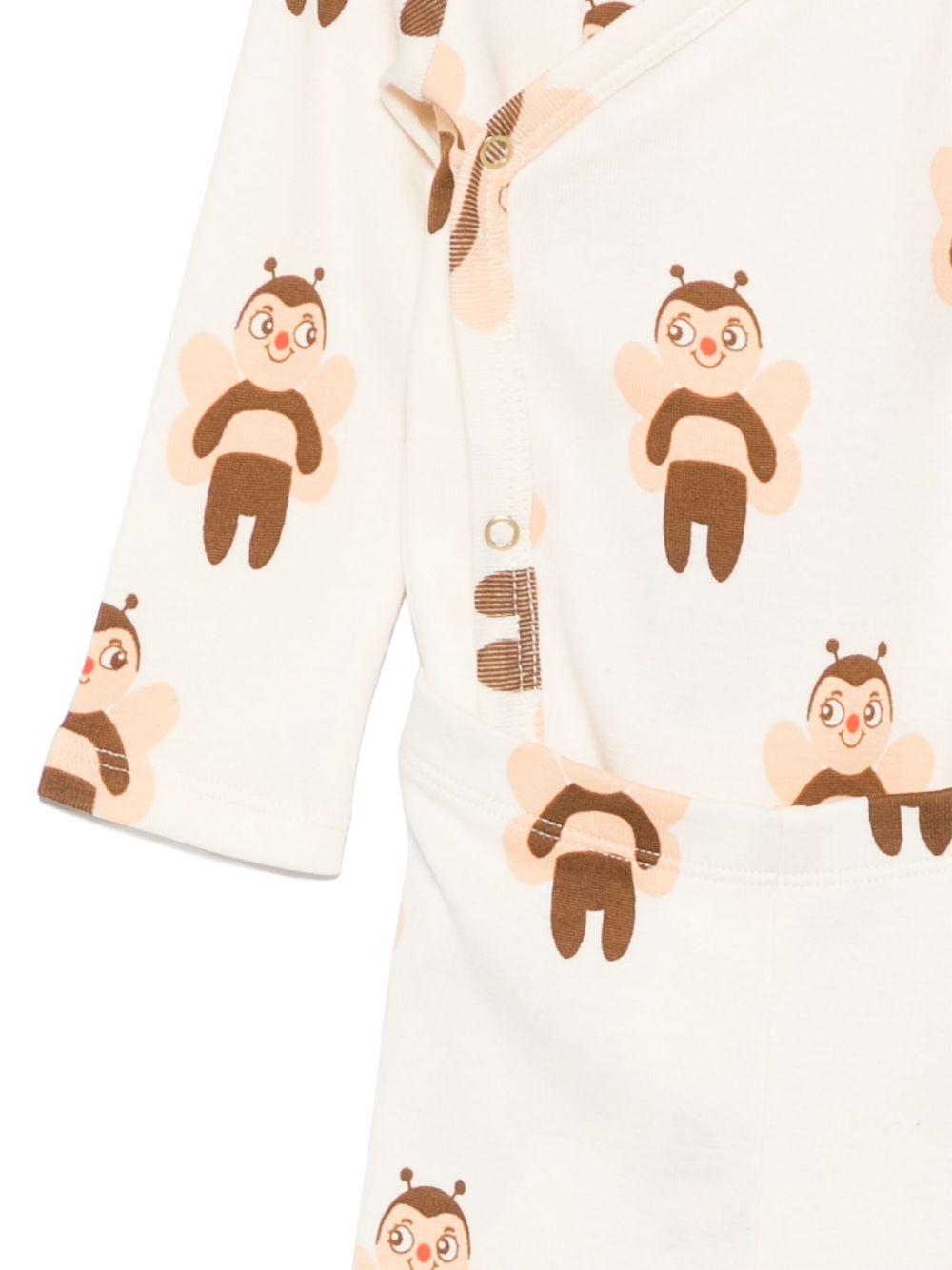 Set t-shirt e pantaloni per neonati Mini Rodini bianco con stampa grafica - Rubino Kids