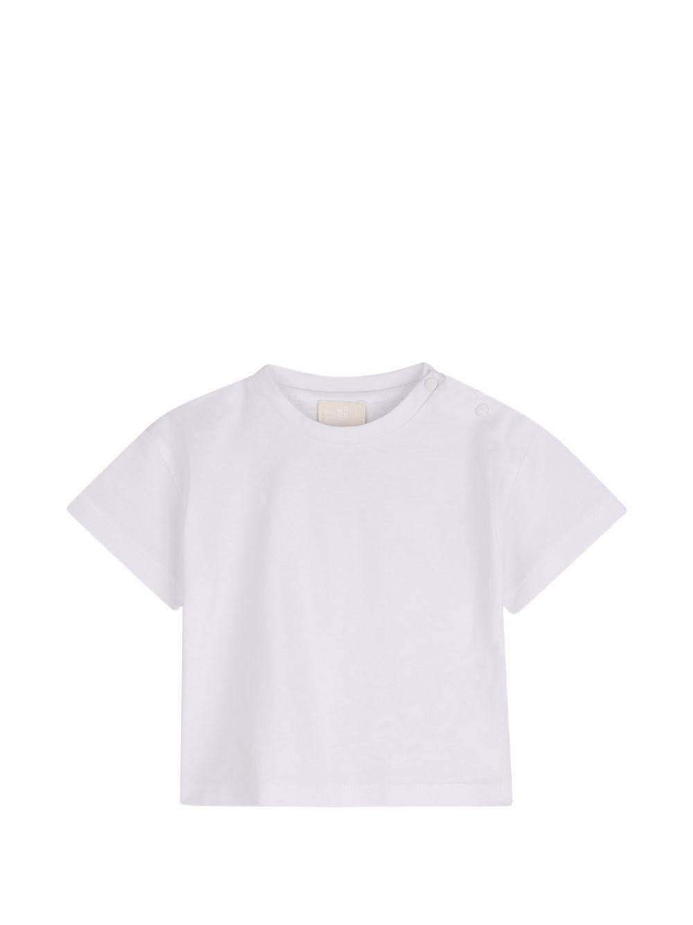 Set t-shirt e salopette per neonata Givenchy Kids bianco e beige con bottoni - Rubino Kids