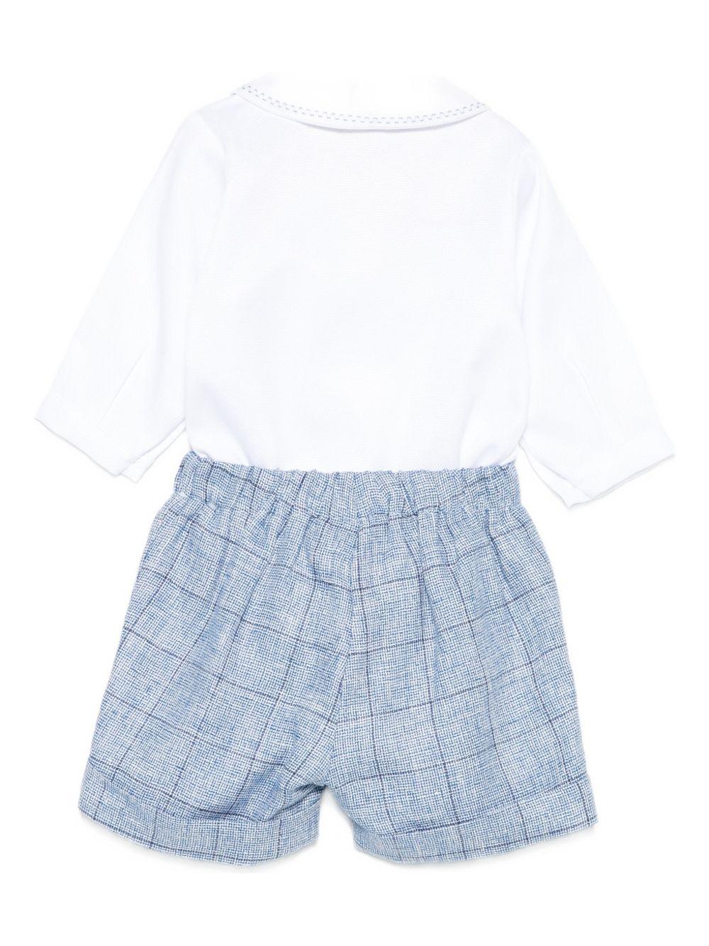 Set t-shirt e short per neonato La Stupenderia blu con colletto tondo - Rubino Kids