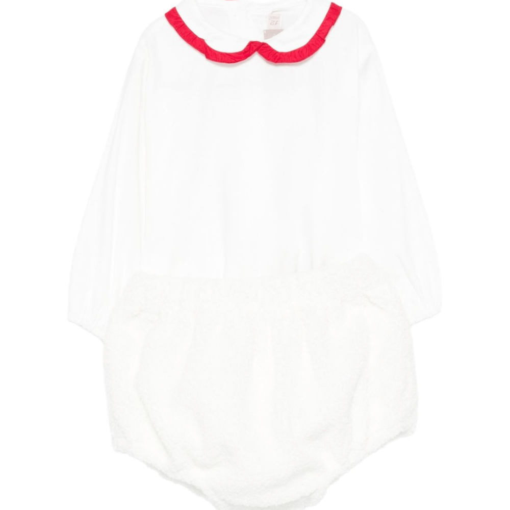 Set t-shirt e shorts per neonata La Stupenderia bianca con dettaglio fiocco - Rubino Kids