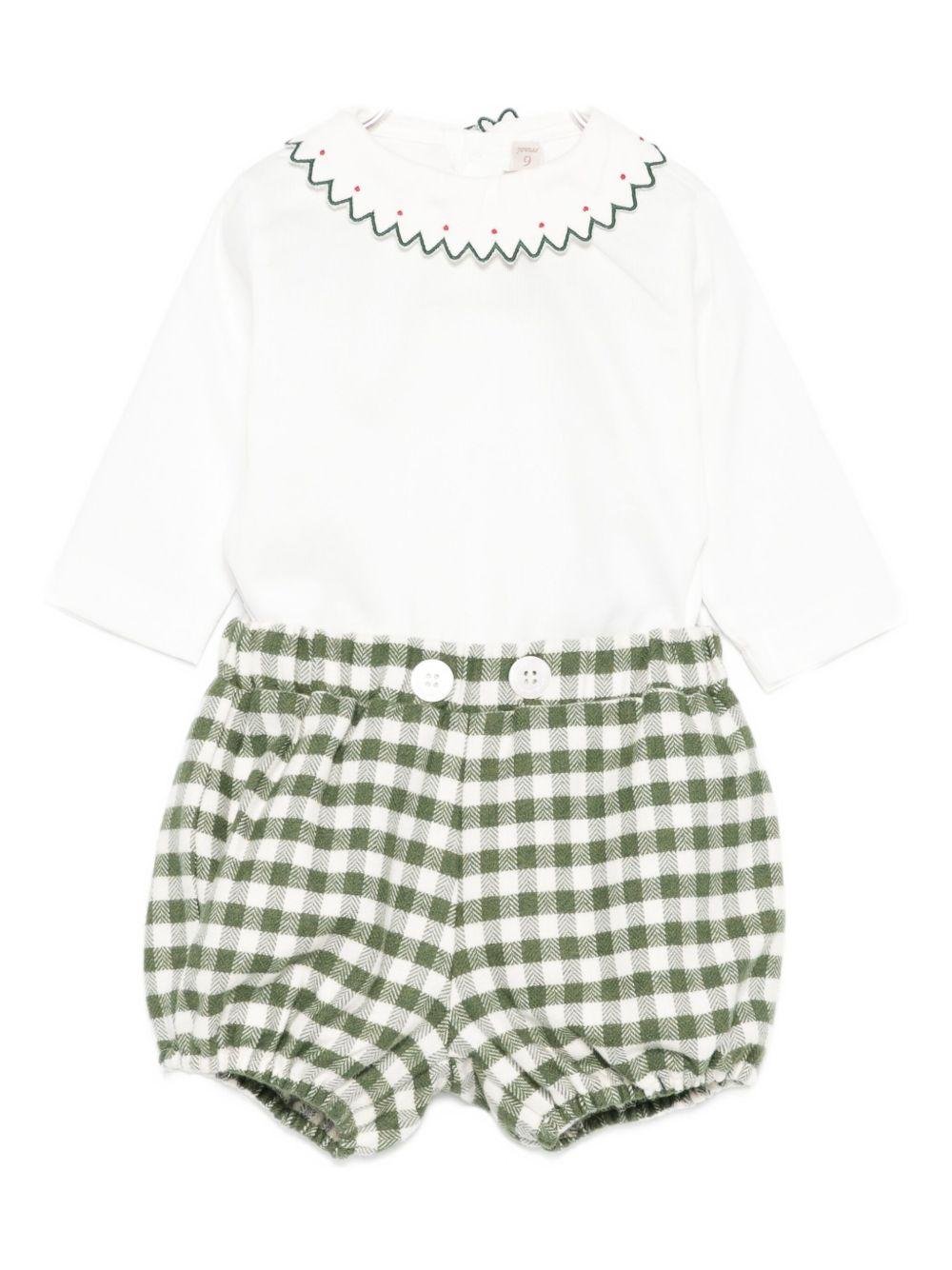 Set t-shirt e shorts per neonata La Stupenderia multicolore con bordo smerlato - Rubino Kids