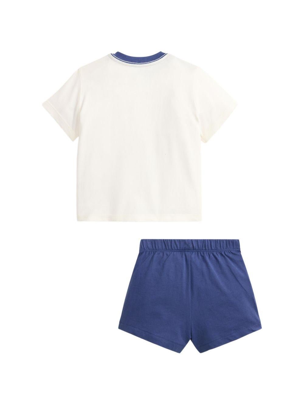 Set t-shirt e shorts per neonato Polo Ralph Lauren Kids multicolore con stampa Polo Bear - Rubino Kids