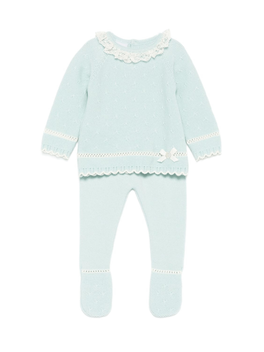 Set top e pantaloni per neonata Paz Rodrìguez verde in pizzo - Rubino Kids