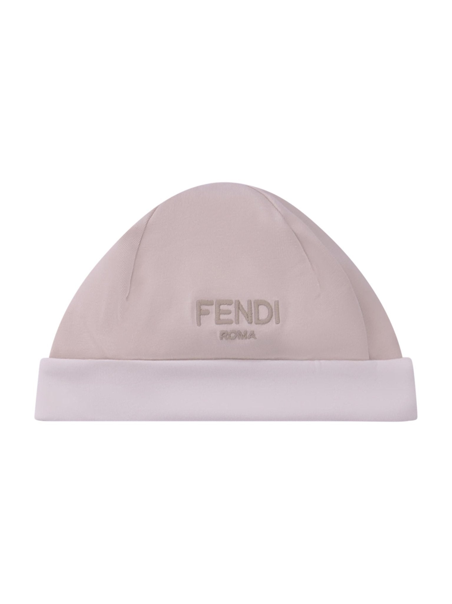 Set tre pezzi per neonata Fendi Kids beige con logo Fendi - Rubino Kids