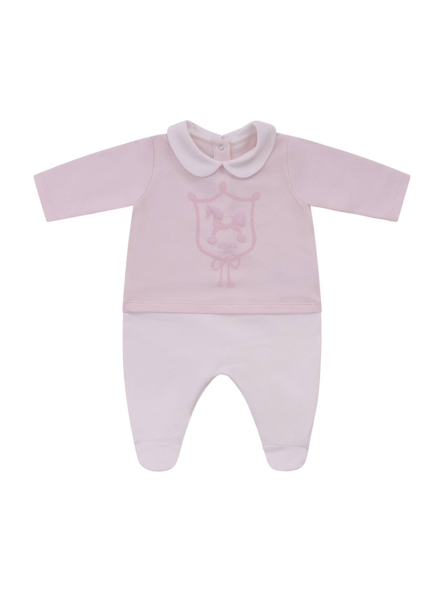 Set tre pezzi per neonata Fendi Kids rosa con stampa Cavallino Fendi - Rubino Kids