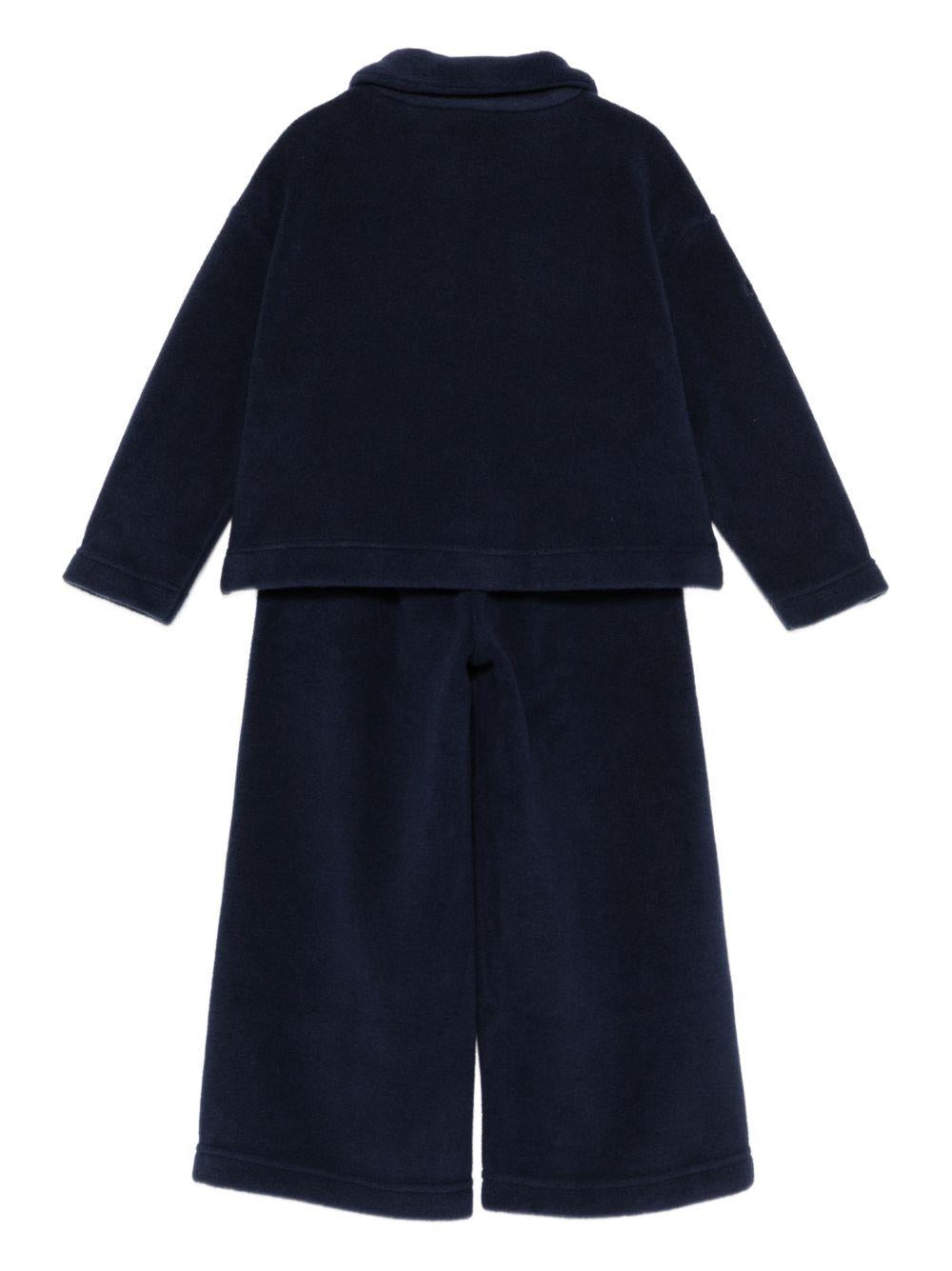 Set tuta sportiva per bambina Il Gufo blu in pile - Rubino Kids