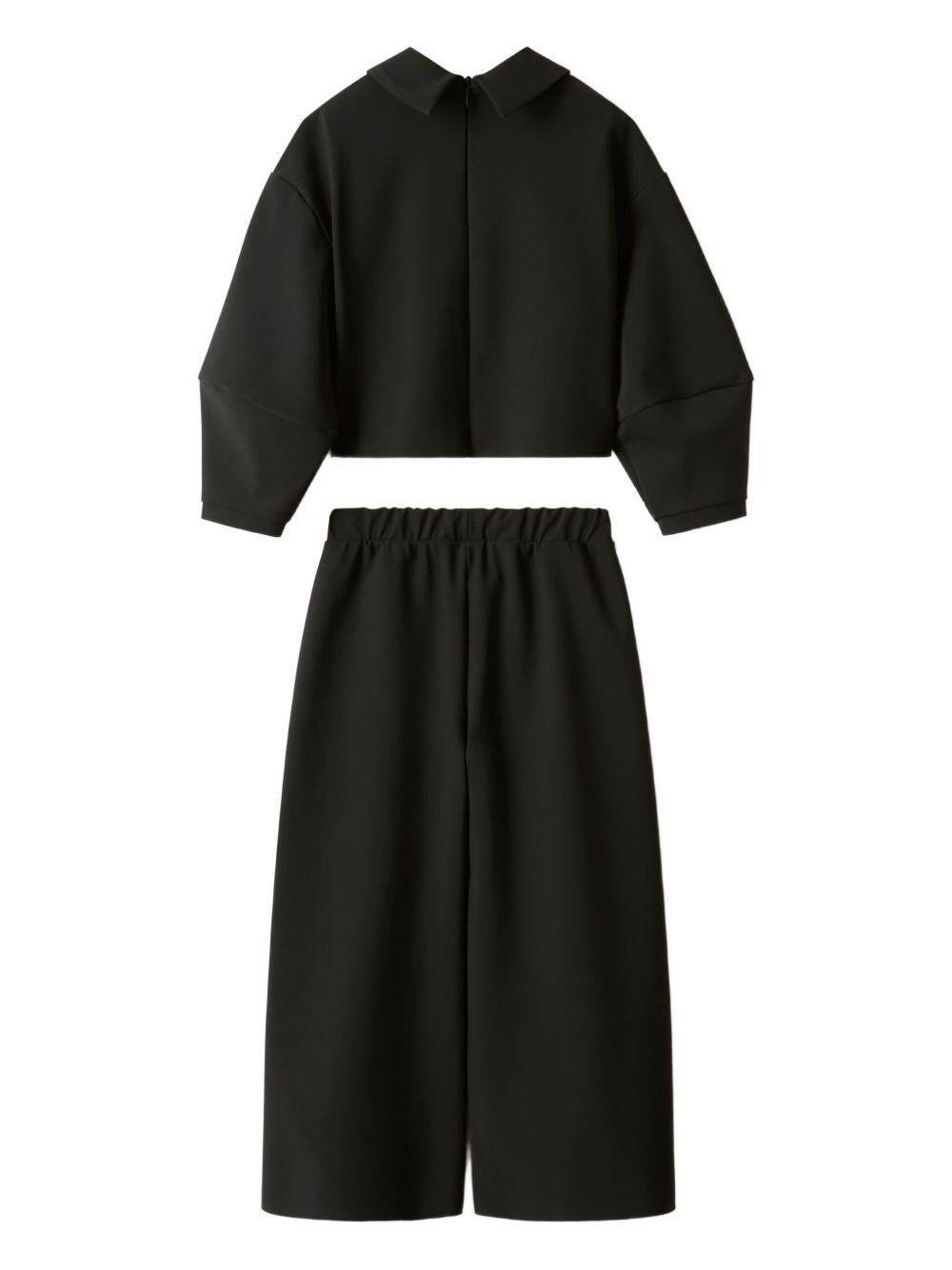 Set tuta sportiva per bambina Il Gufo nera con decorazioni con strass - Rubino Kids