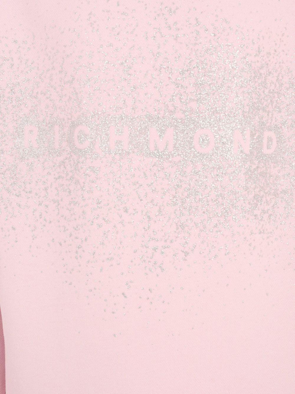 Set tuta sportiva per bambina John Richmond Junior rosa con logo glitterato - Rubino Kids