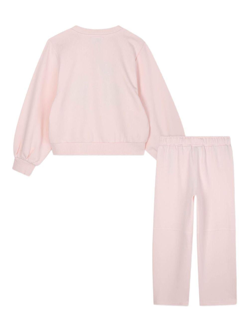 Set tuta sportiva per bambina Kenzo Kids rosa con logo Kenzo - Rubino Kids