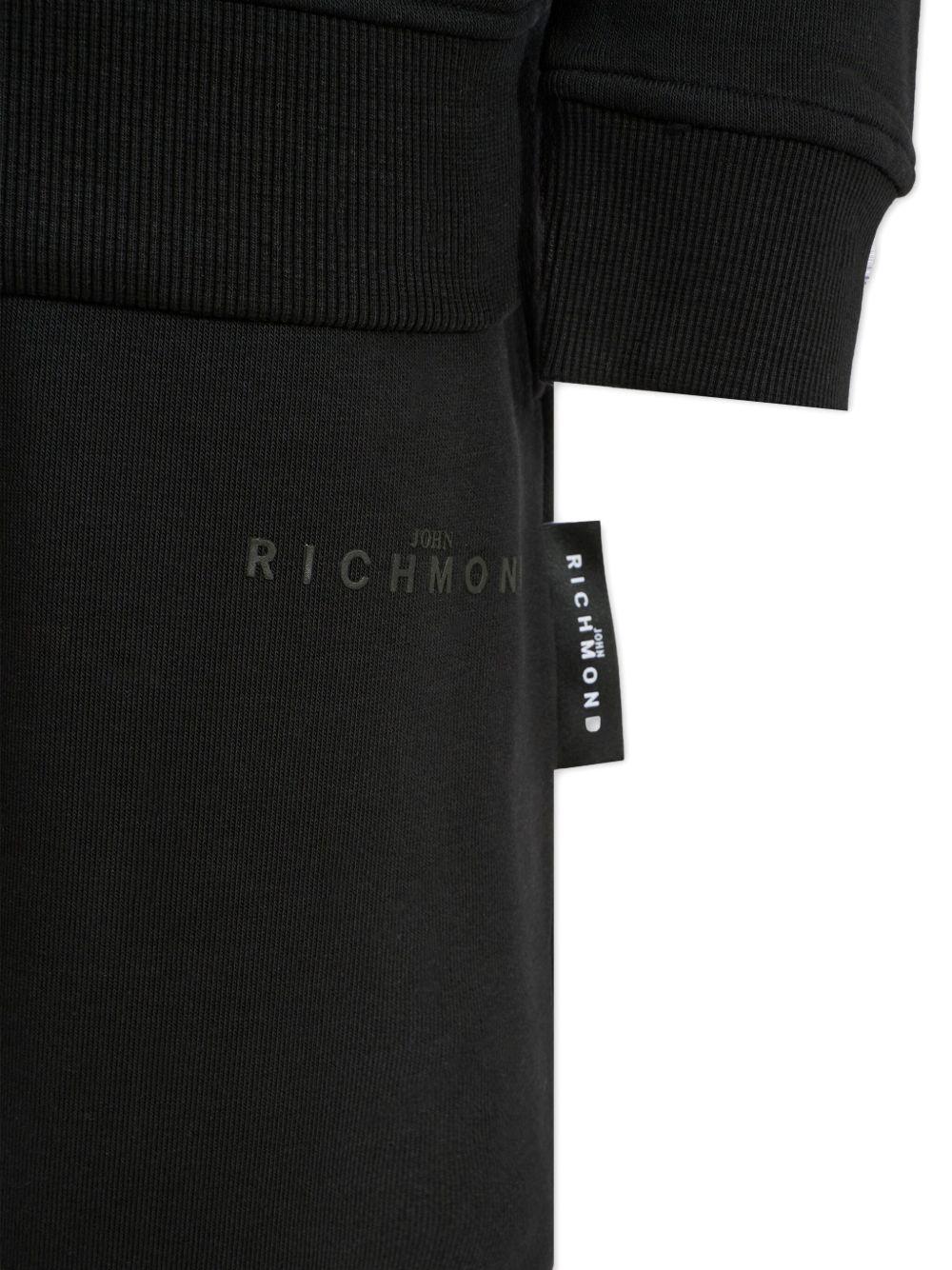 Set tuta sportiva per bambino John Richmond Junior nero con logo ricamato - Rubino Kids