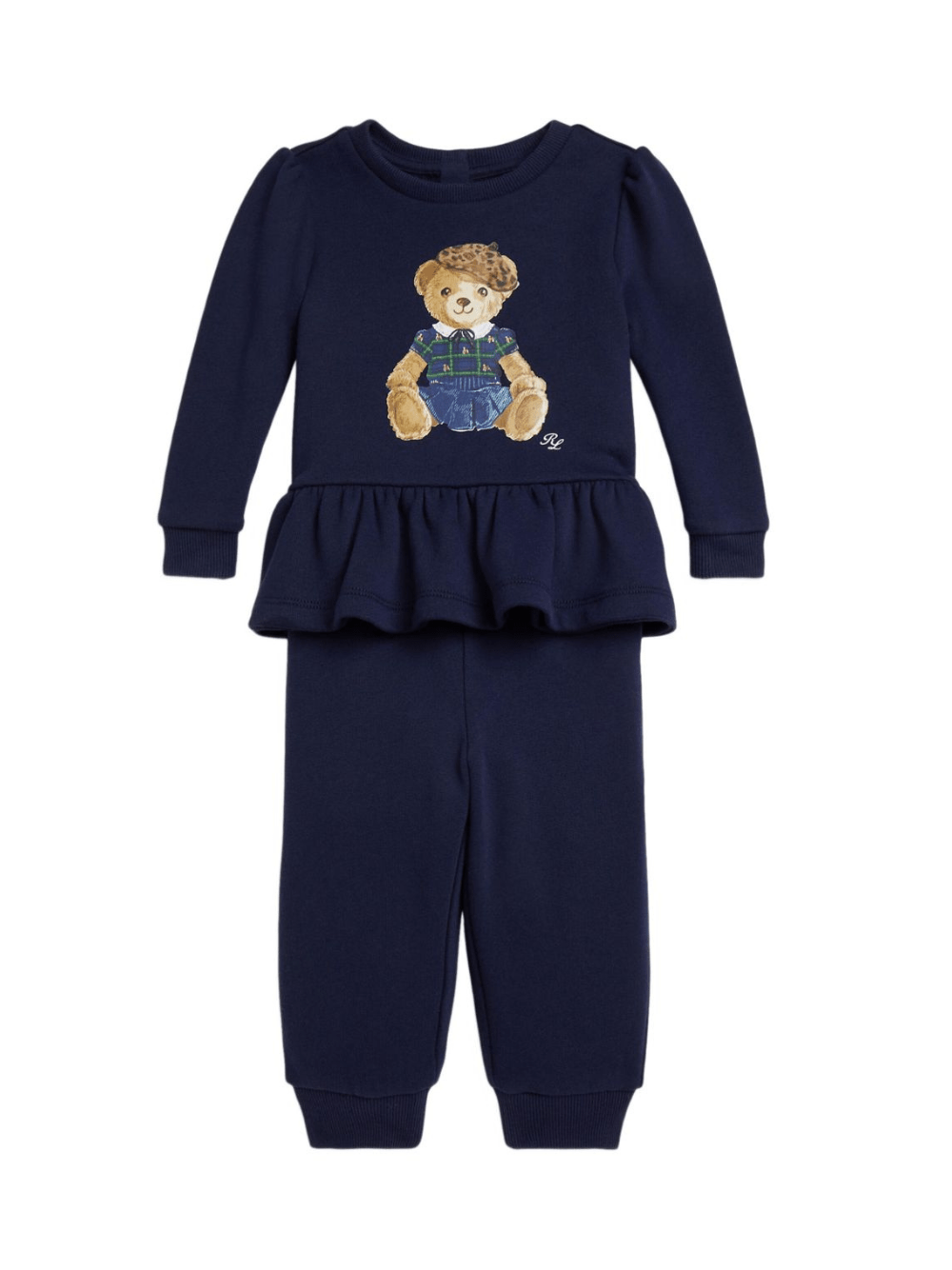 Set tuta sportiva per neonata Polo Ralph Lauren Kids blu con stampa Teddy Bear - Rubino Kids
