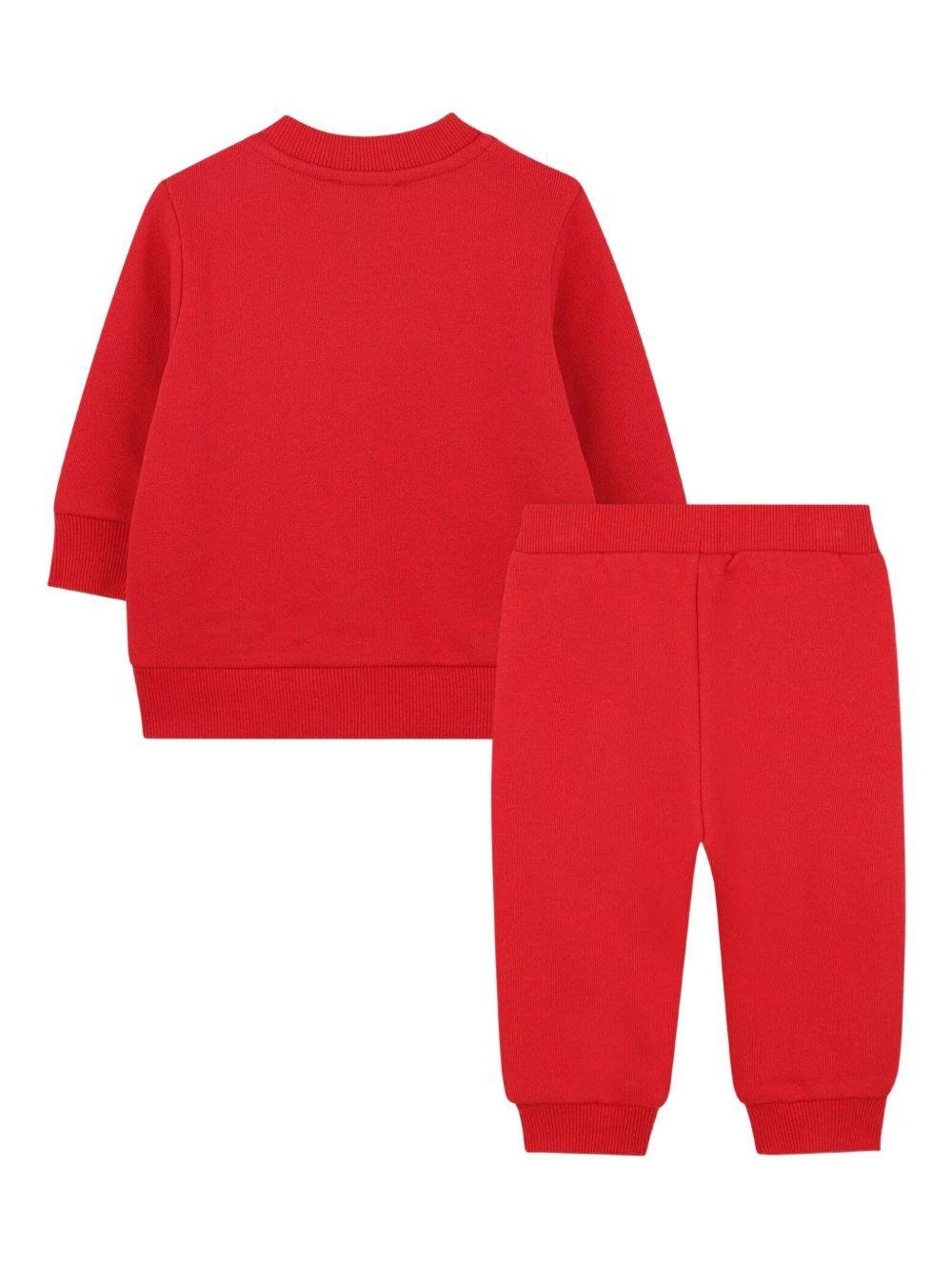 Set tuta sportiva per neonato Kenzo Kids rosso con logo - Rubino Kids
