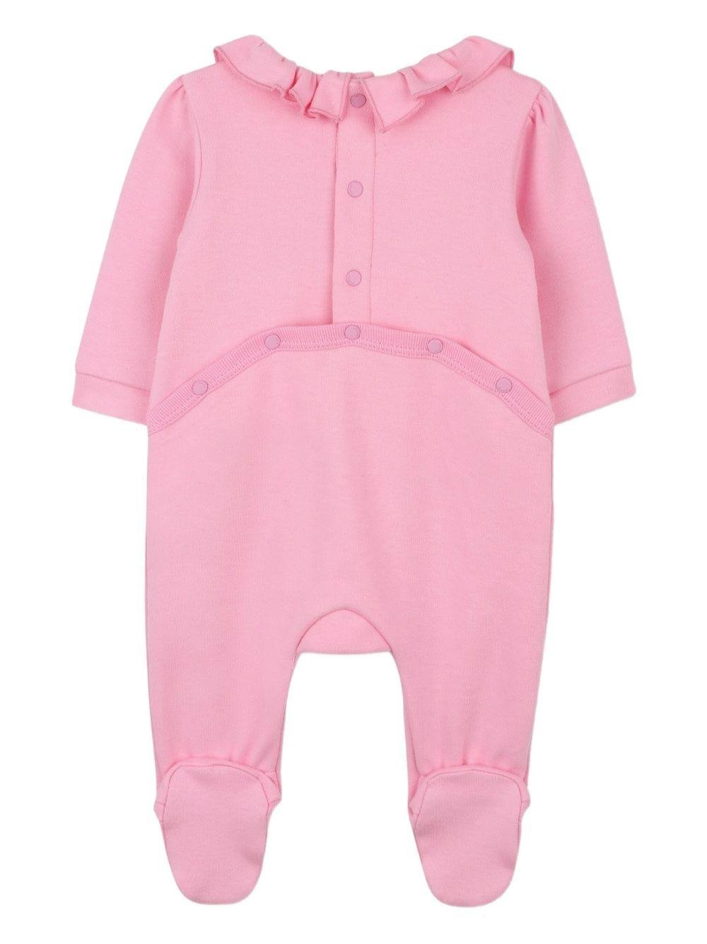 Set tutina bavaglino e cappellino per neonata Givenchy Kids rosa con logo ricamato - Rubino Kids