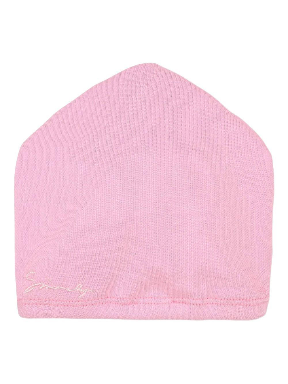 Set tutina bavaglino e cappellino per neonata Givenchy Kids rosa con logo ricamato - Rubino Kids