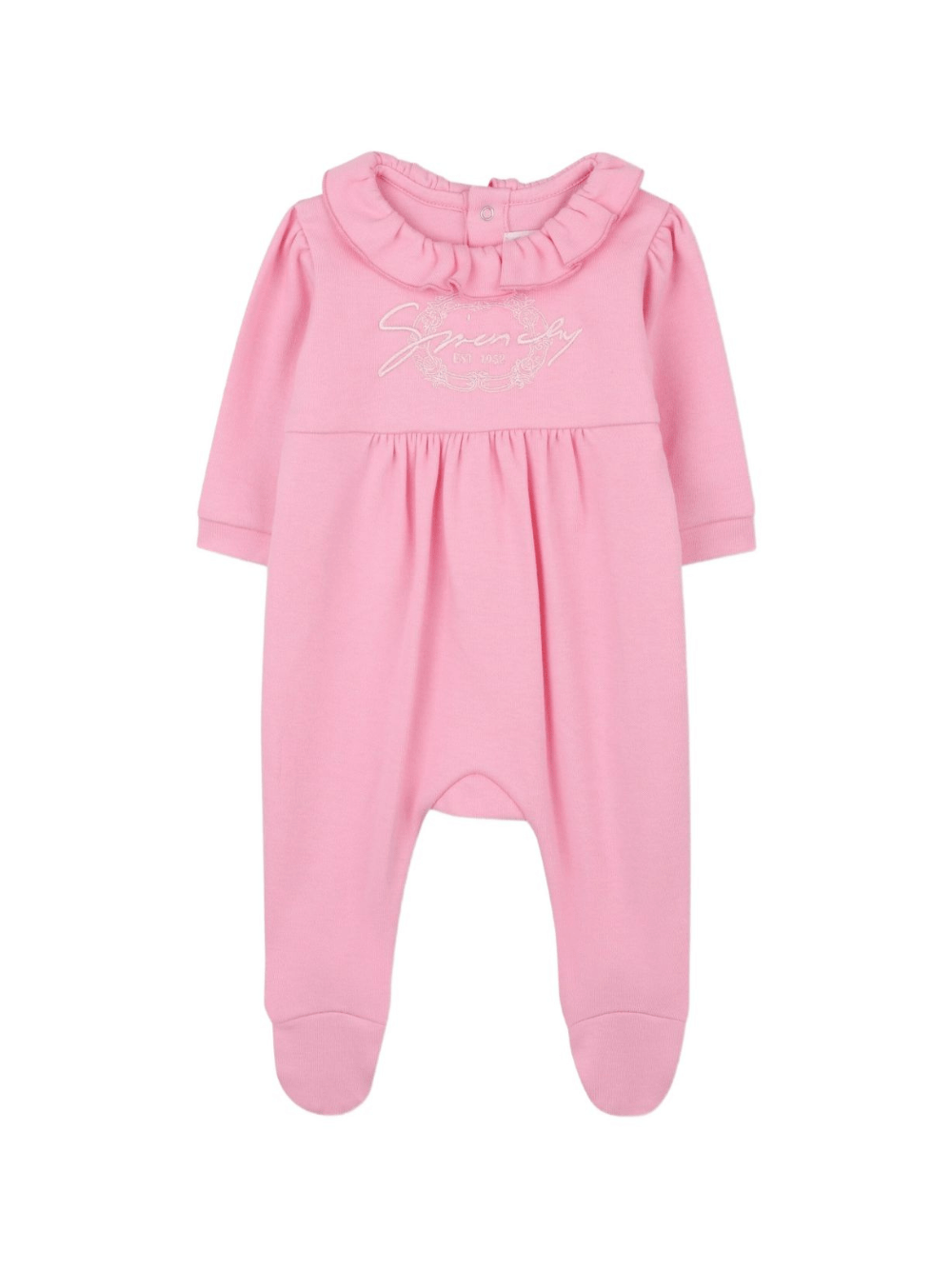 Set tutina bavaglino e cappellino per neonata Givenchy Kids rosa con logo ricamato - Rubino Kids