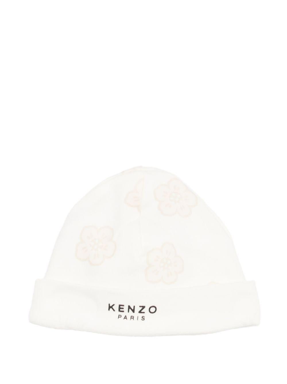 Set tutina, bavaglino e cappellino per neonati Kenzo Kids con stampa floreale - Rubino Kids