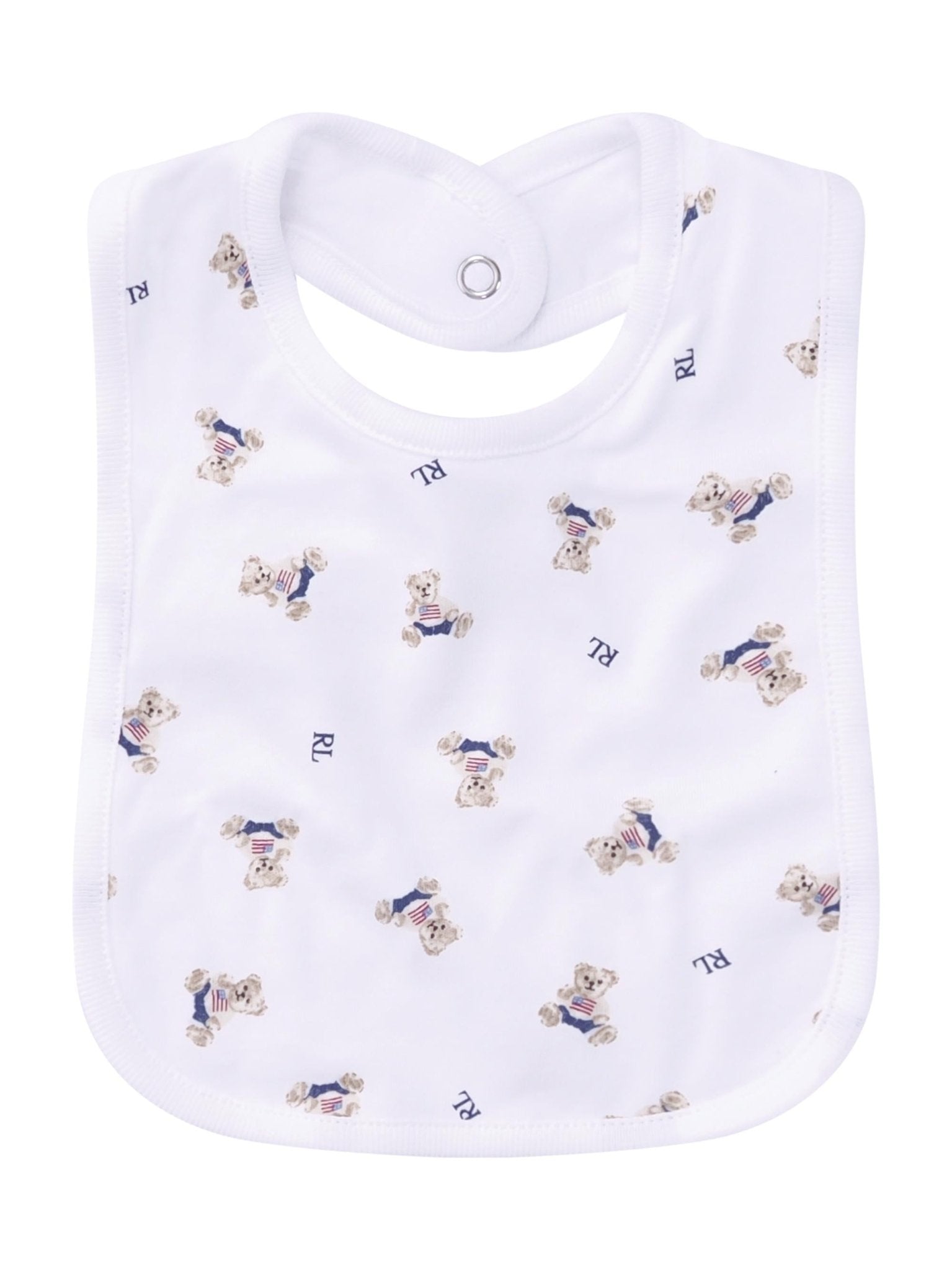 Set tutina bavaglino e cappellino per neonato Polo Ralph Lauren Kids bianco con stampa Teddy Bear - Rubino Kids