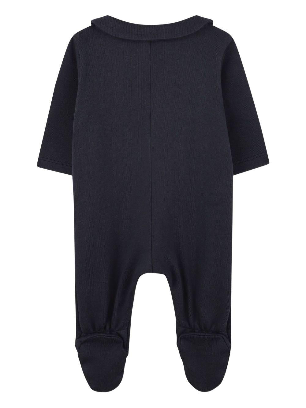 Set tutina cappellino e bavaglino per neonato Givenchy Kids blu con logo ricamato - Rubino Kids