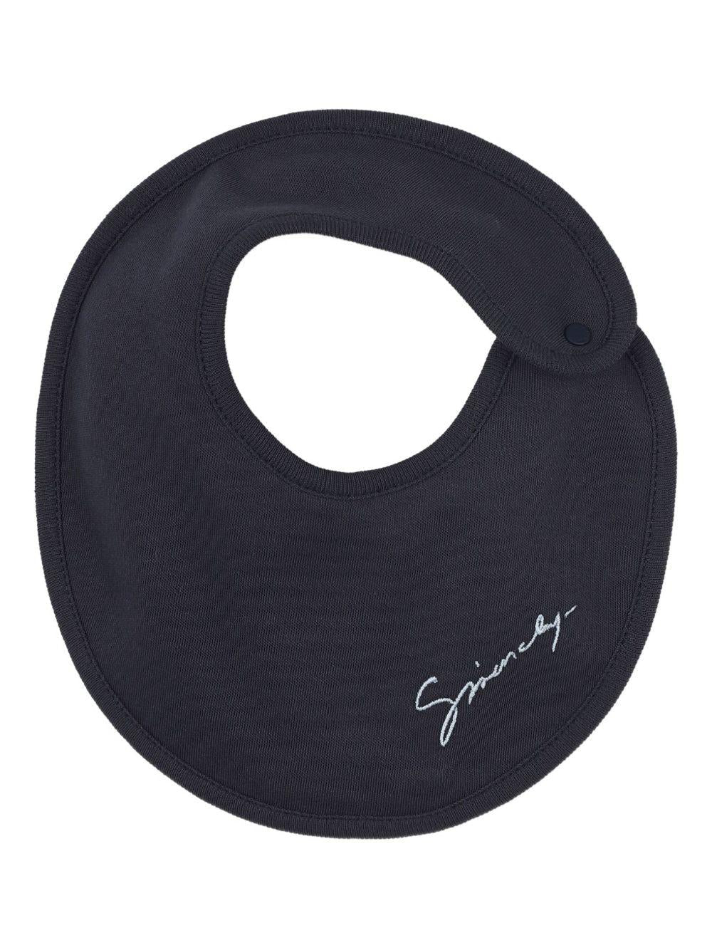 Set tutina cappellino e bavaglino per neonato Givenchy Kids blu con logo ricamato - Rubino Kids