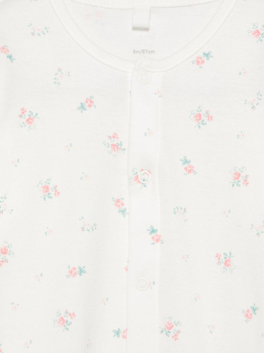 Set tutina cappello e doudou per neonata Petit Bateau bianco con stampa floreale - Rubino Kids