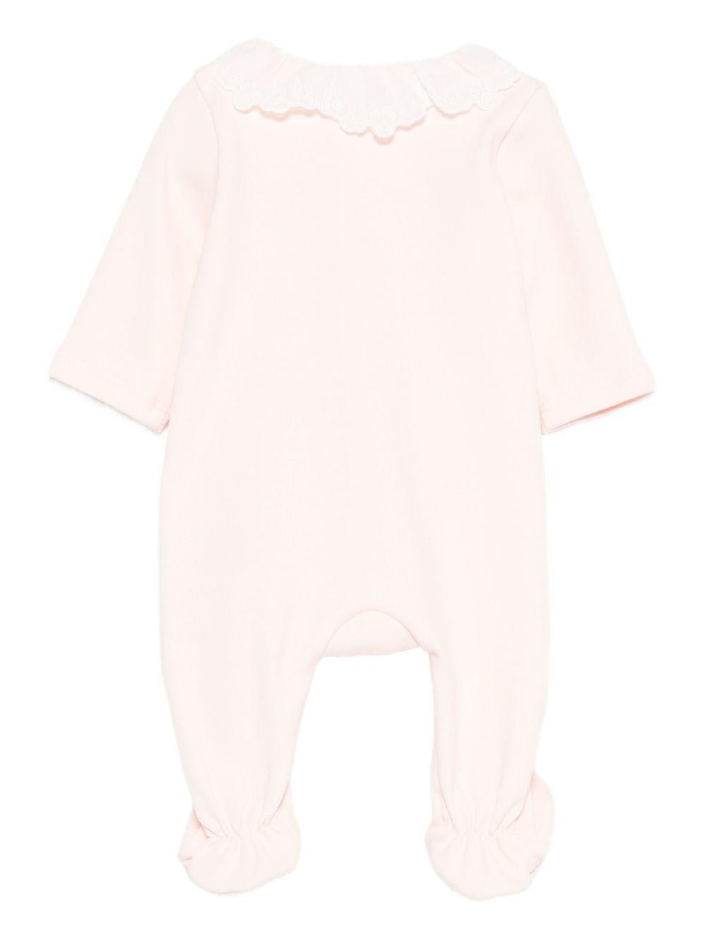 Set tutina e bavaglini per neonata Chloé Kids rosa con colletto a smerlo - Rubino Kids