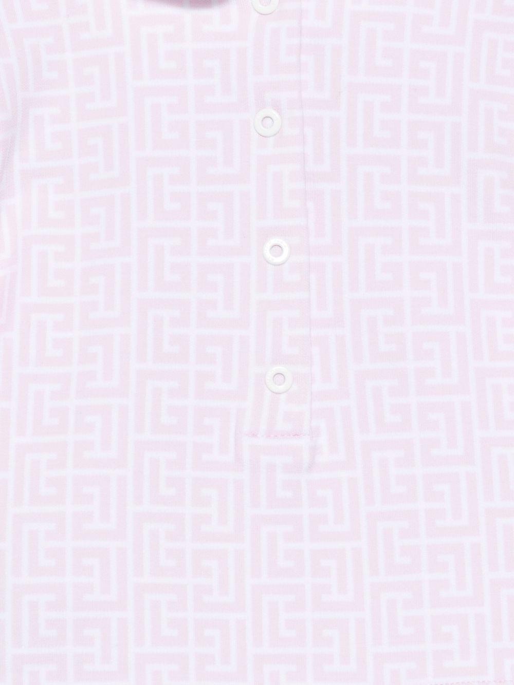 Set tutina e berretto per neonata Balmain Kids rosa con stampa geometrica - Rubino Kids