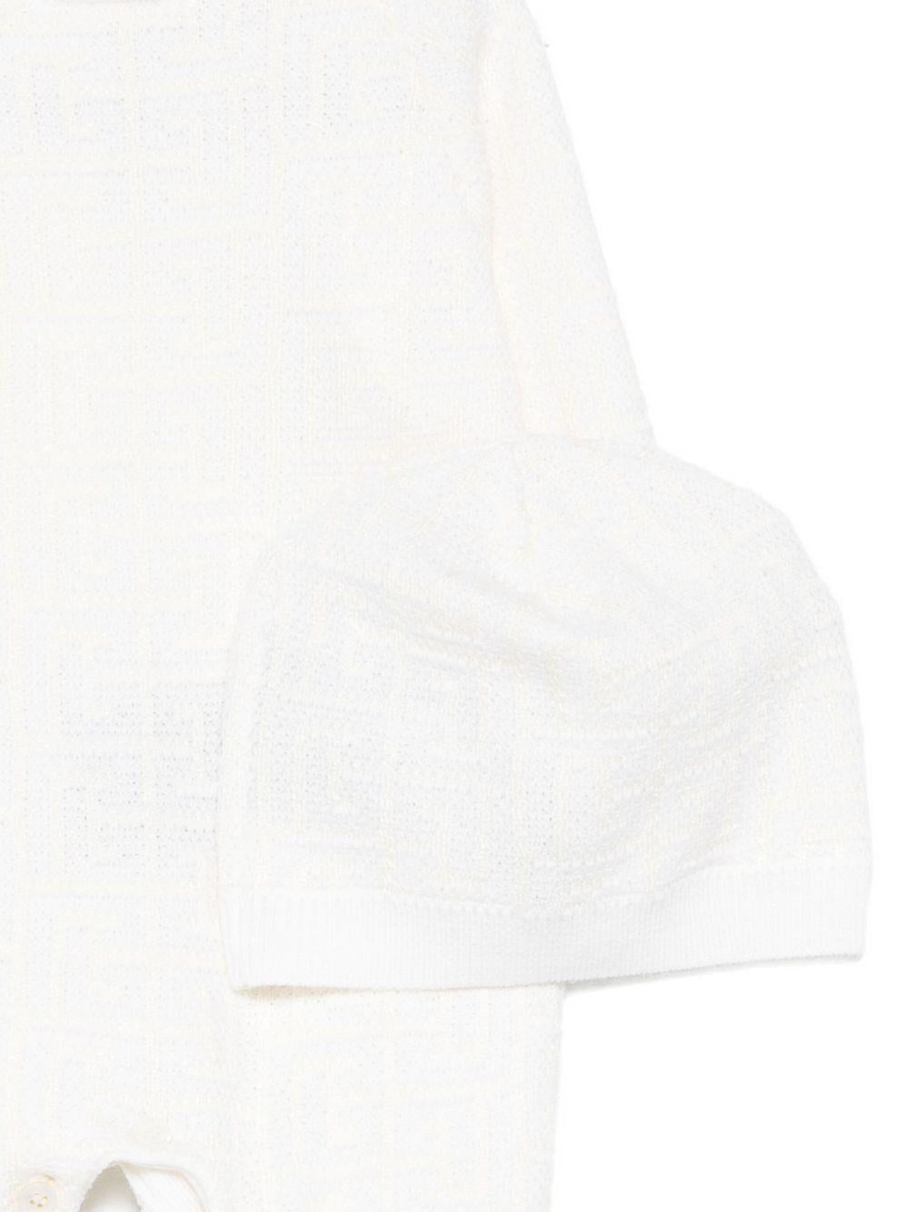 Set tutina e berretto per neonati Balmain Kids bianco con stampa geometrica - Rubino Kids