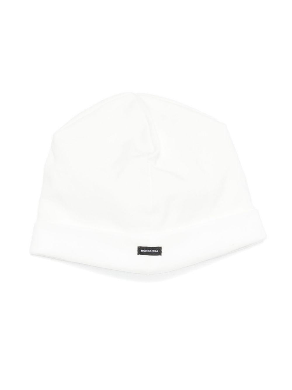 Set tutina e cappellino per neonata Monnalisa bianca con bottoni sul davanti - Rubino Kids