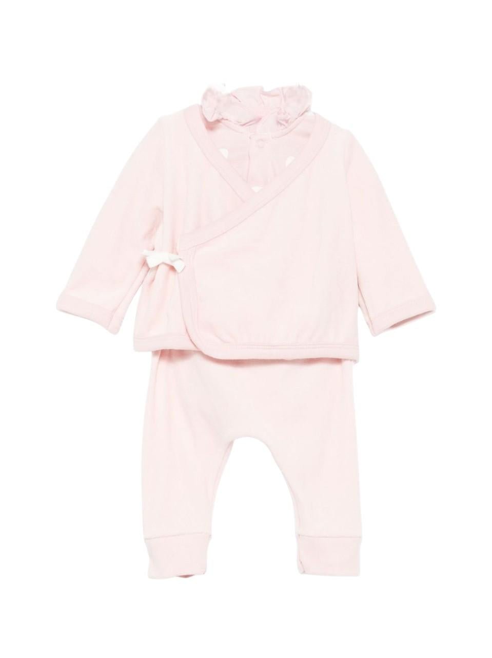 Set tutina e cardigan per neonata Petit Bateau rosa con motivo a cuori - Rubino Kids