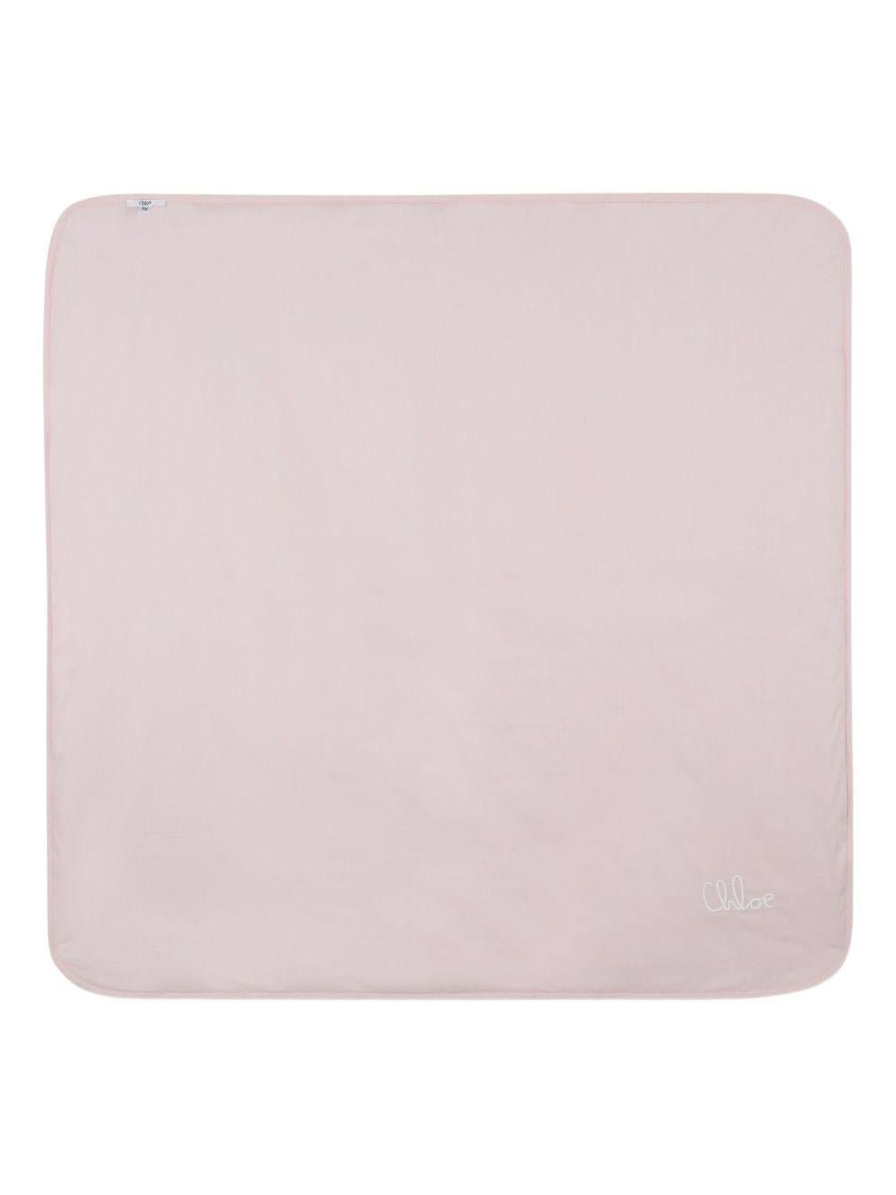 Set tutina e coperta per neonata Chloé Kids rosa con logo ricamato - Rubino Kids
