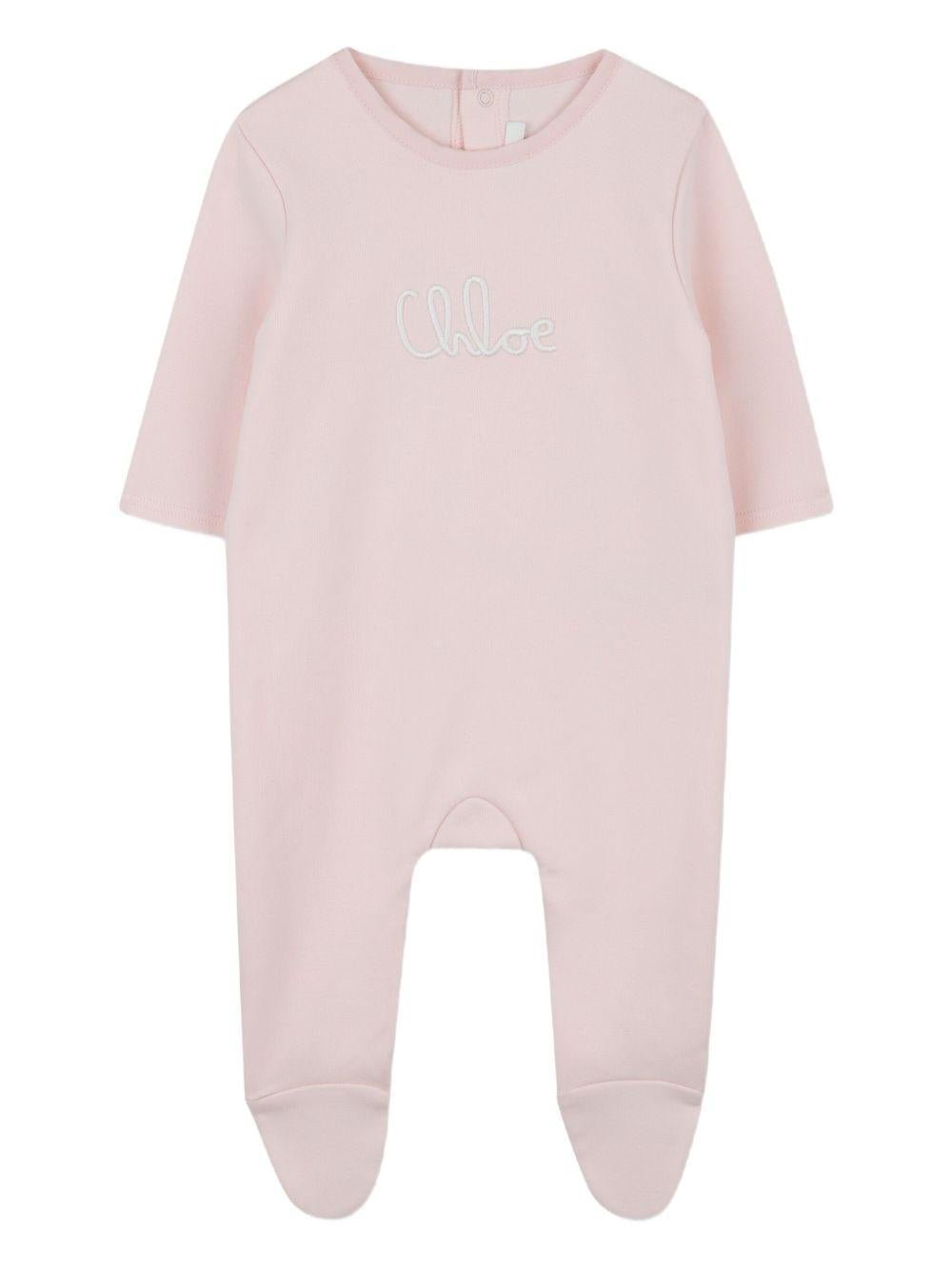 Set tutina e coperta per neonata Chloé Kids rosa con logo ricamato - Rubino Kids