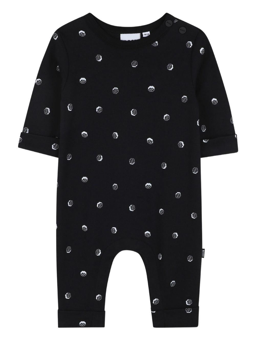 Set tutina e gilet per neonato Boss Kids nero con motivo a pois - Rubino Kids