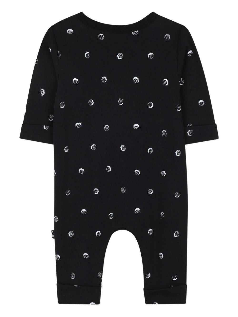 Set tutina e gilet per neonato Boss Kids nero con motivo a pois - Rubino Kids