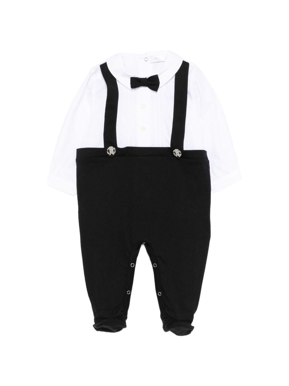 Set tutina e pantaloni per neonato Roberto Cavalli Kids nero con papillon abbinato - Rubino Kids