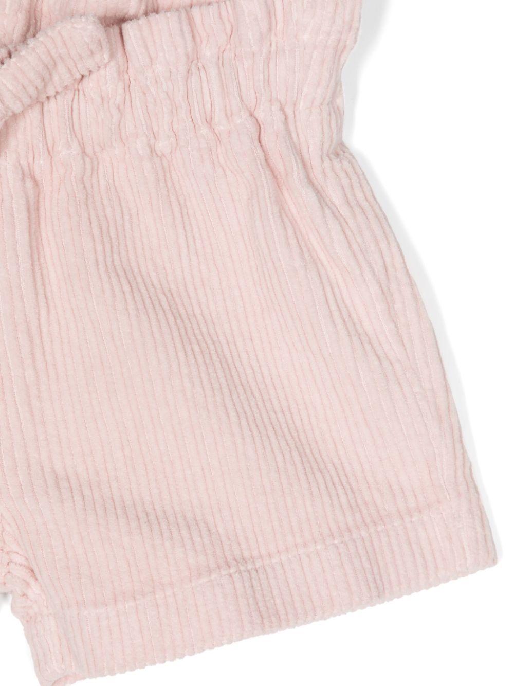 Shorts a coste per bambina Il Gufo rosa con dettaglio fiocco - Rubino Kids