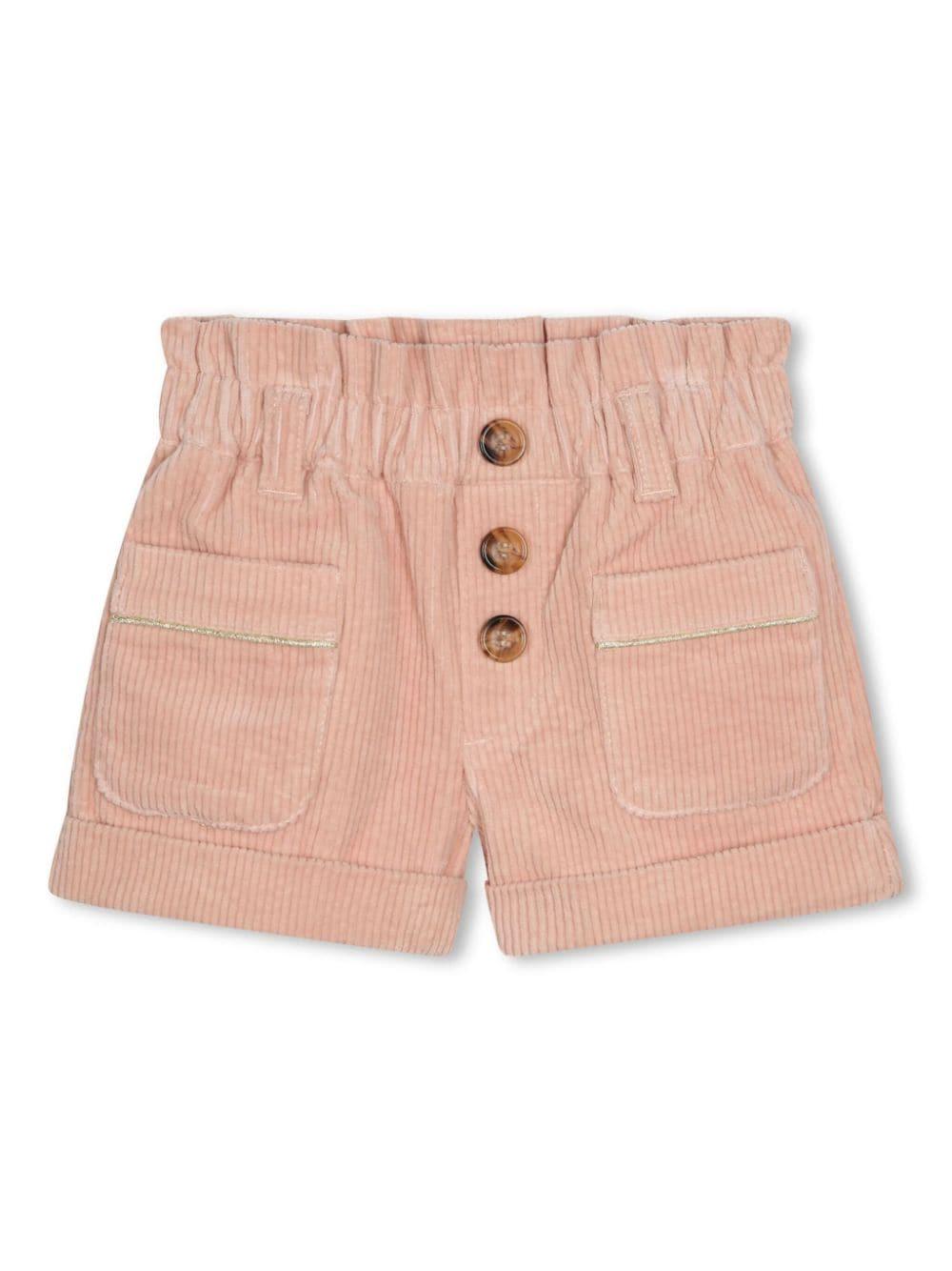Shorts a coste per neonato Chloé Kids rosa con passanti - Rubino Kids