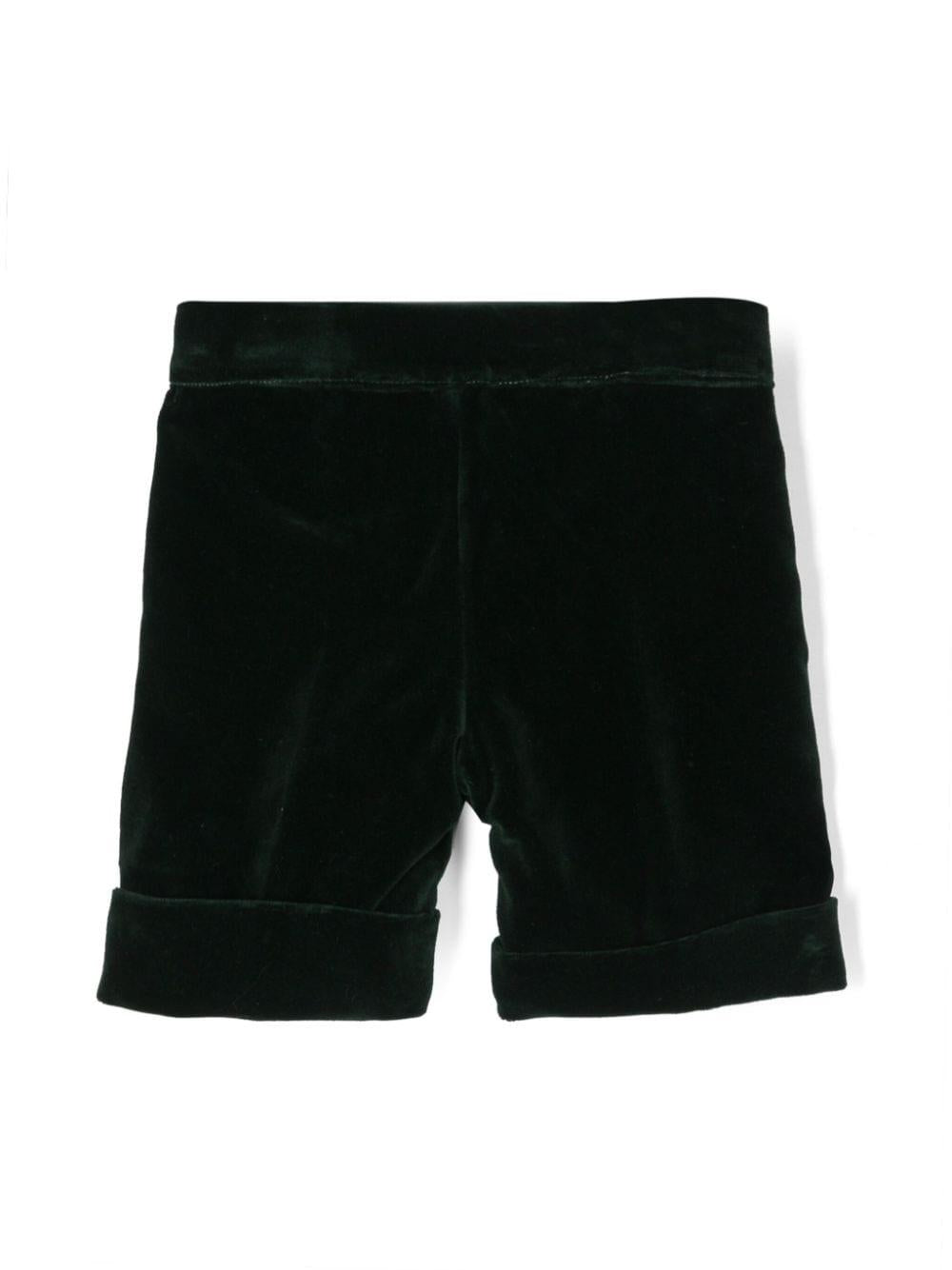 Shorts con ruches per neonato La Stupenderia verde con dettaglio con pince - Rubino Kids