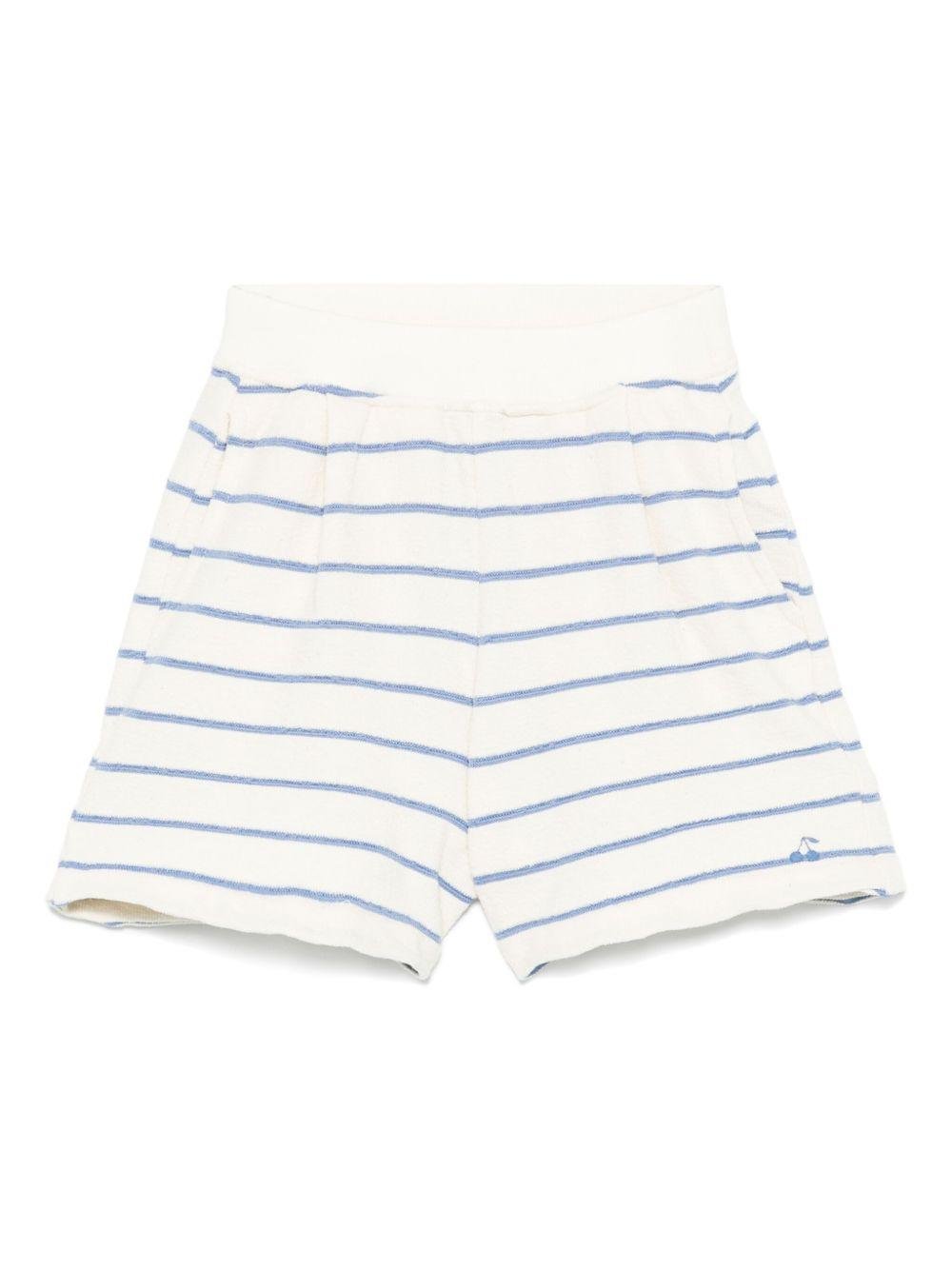 Shorts cornelia per bambina Bonpoint beige con motivo a righe - Rubino Kids