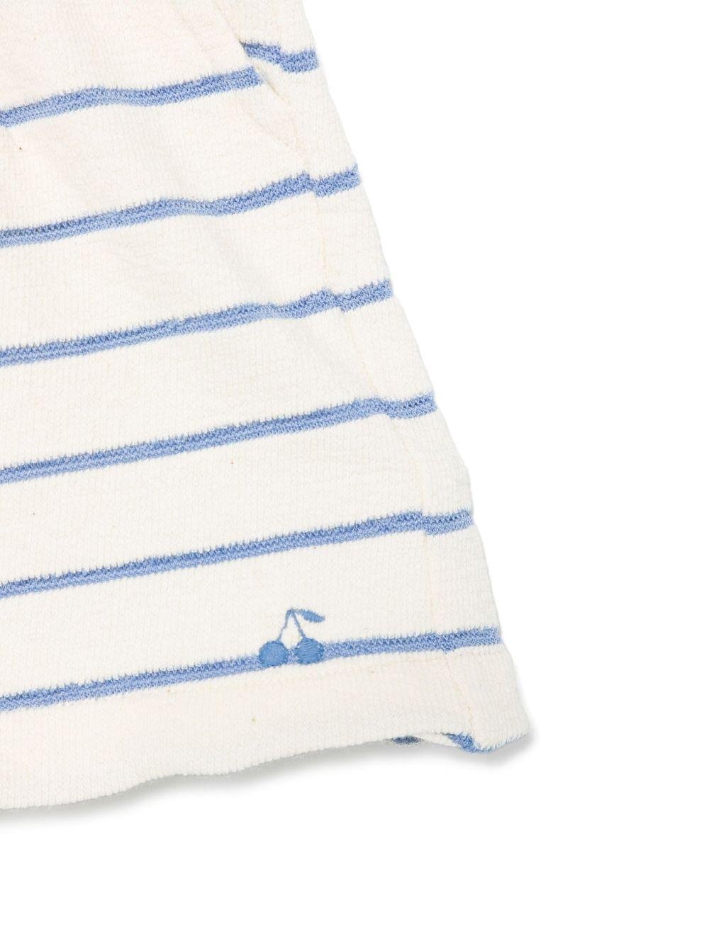 Shorts cornelia per bambina Bonpoint beige con motivo a righe - Rubino Kids