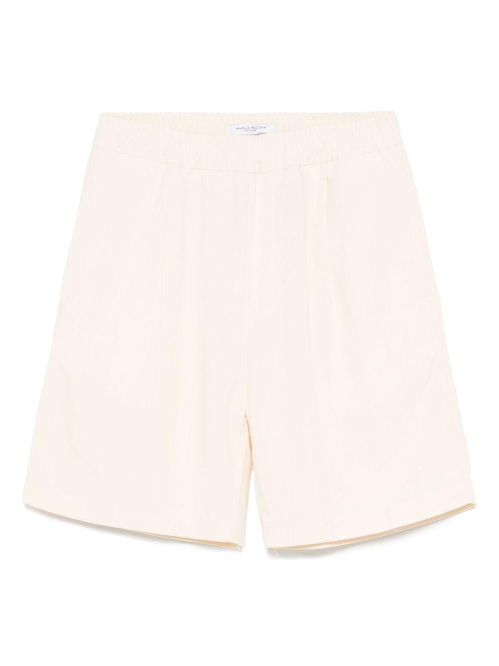 Shorts dritti per bambino Paolo Pecora Kids beige con due tasche posteriori applicate - Rubino Kids