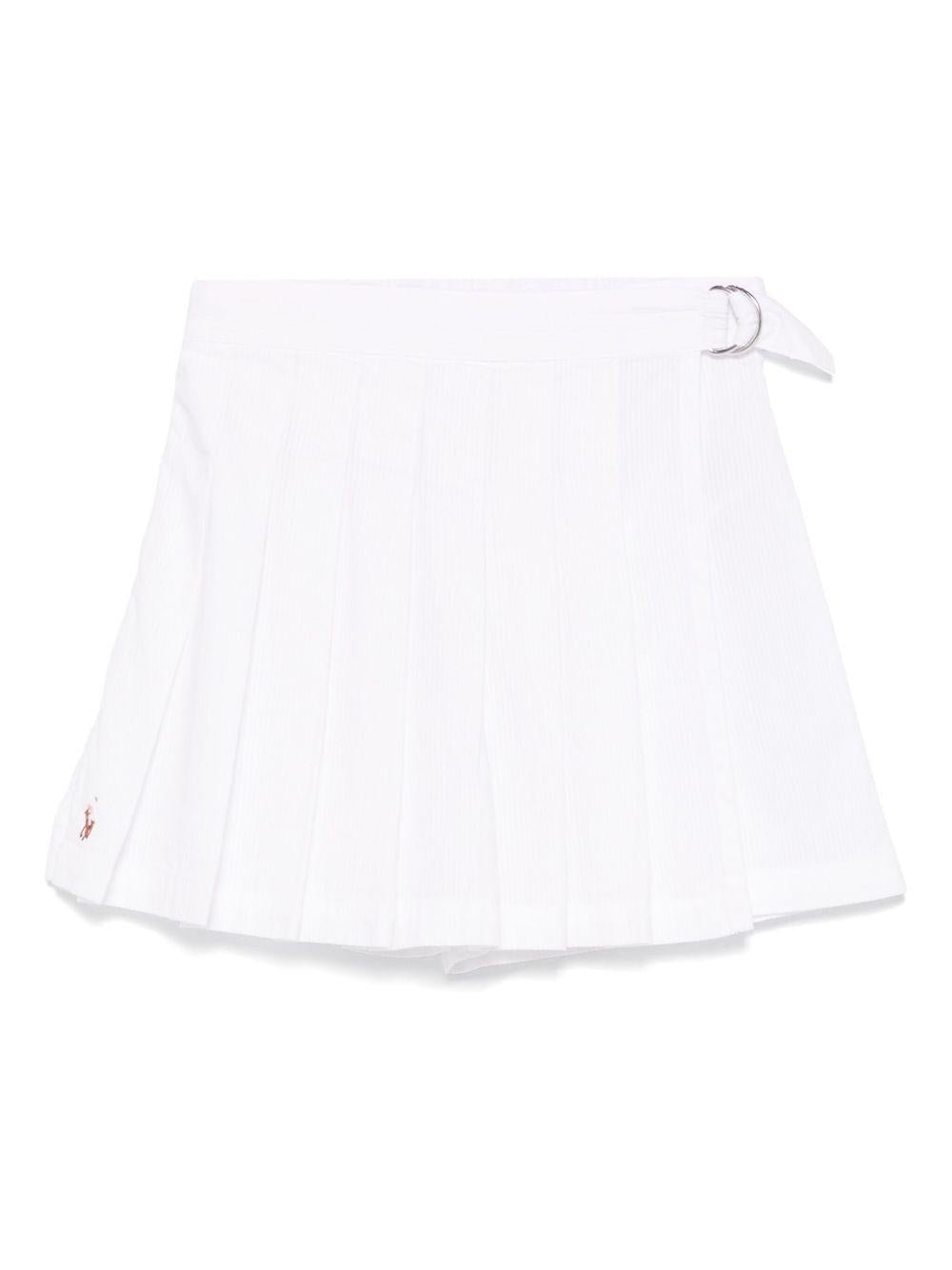 Shorts effetto gonna per bambina POLO RALPH LAUREN KIDS bianco a pieghe - Rubino Kids