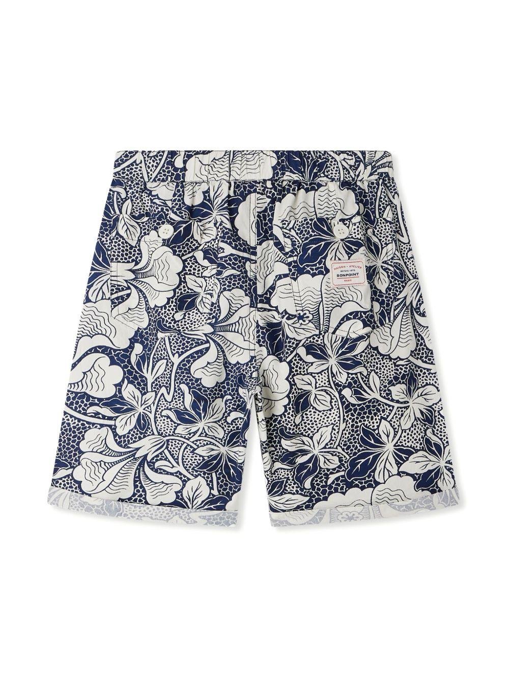Shorts Erno per bambino Bonpoint blu con stampa fiori - Rubino Kids