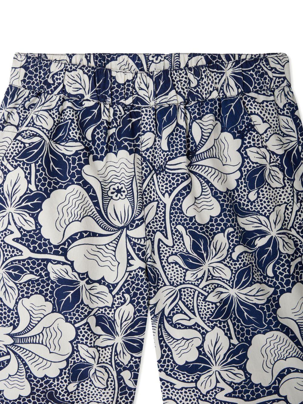 Shorts Erno per bambino Bonpoint blu con stampa fiori - Rubino Kids