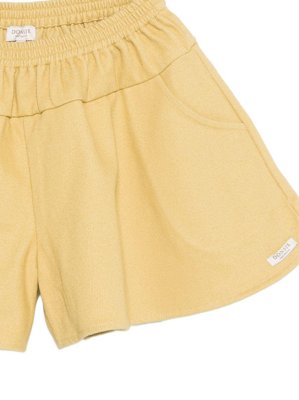 Shorts Mazena per bambina Donsje gialli con vita elasticizzati - Rubino Kids