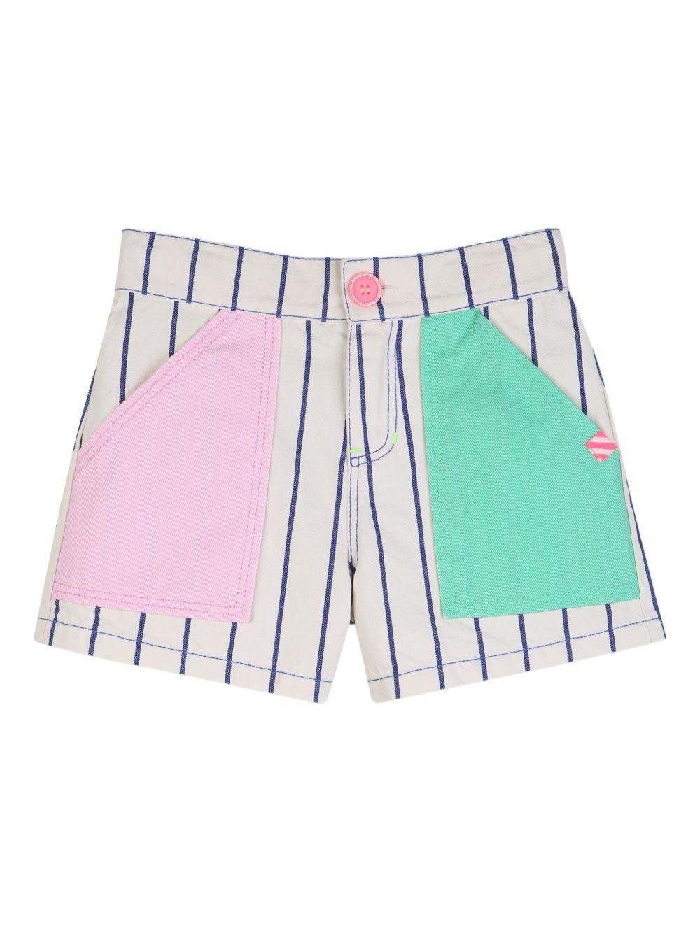 Shorts per bambina Billieblush multicolore con design a righe - Rubino Kids