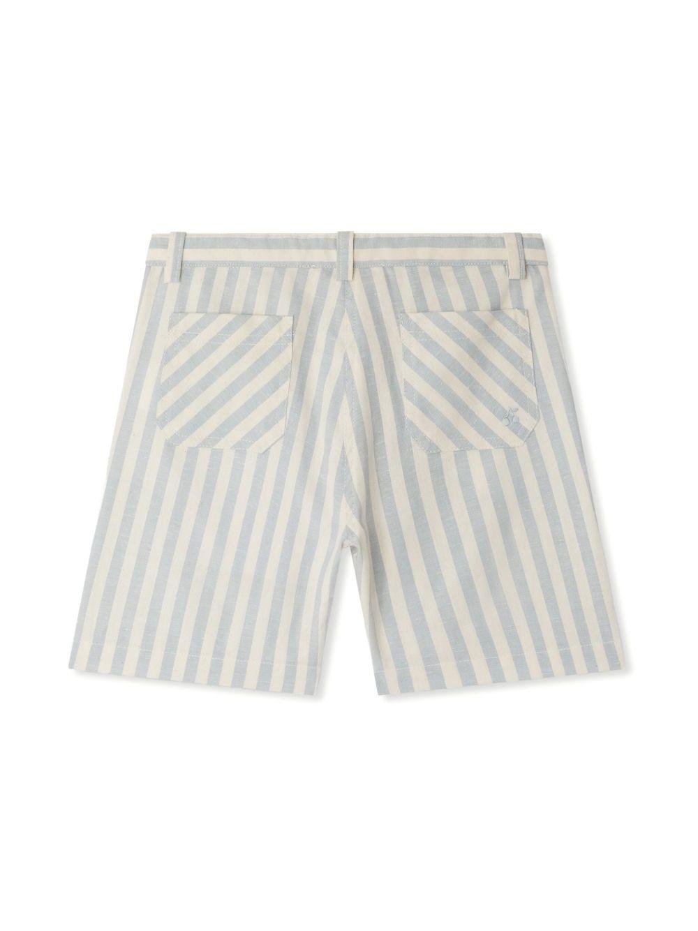 Shorts per bambina Bonpoint azzurro a righe - Rubino Kids