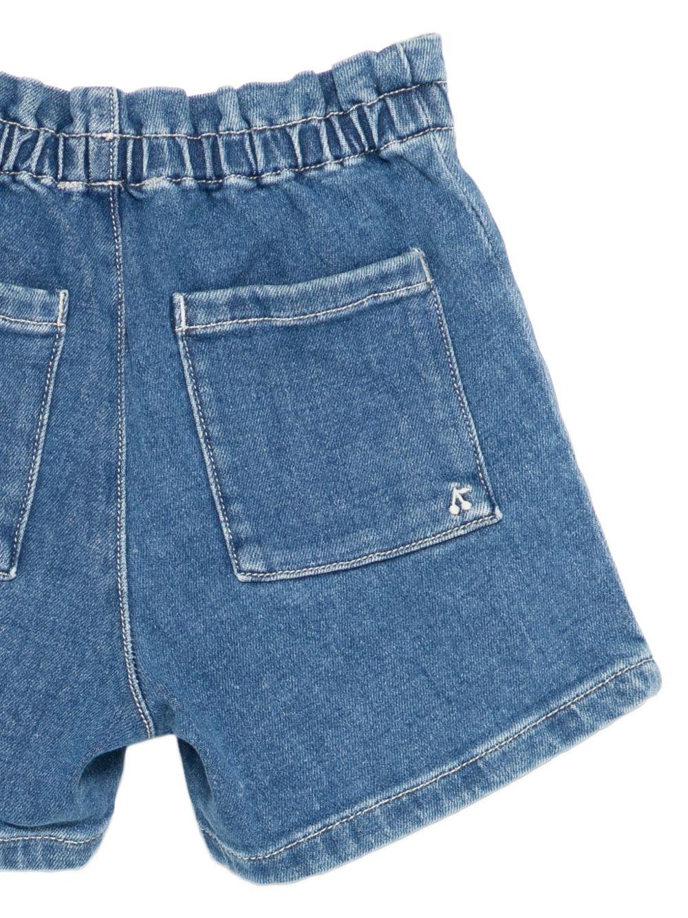 Shorts per bambina Bonpoint denim con vita elasticizzata - Rubino Kids