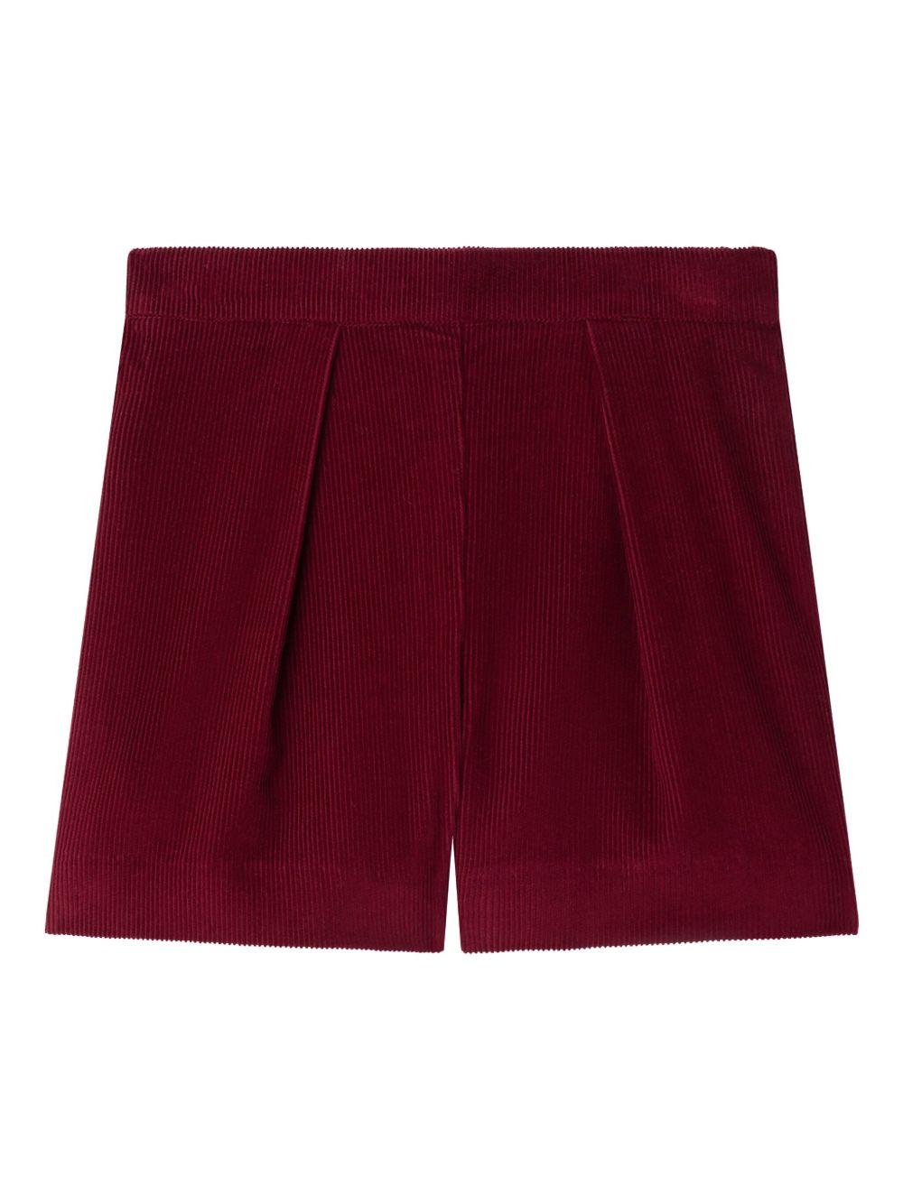Shorts per bambina Bonpoint rossi con texture a coste - Rubino Kids